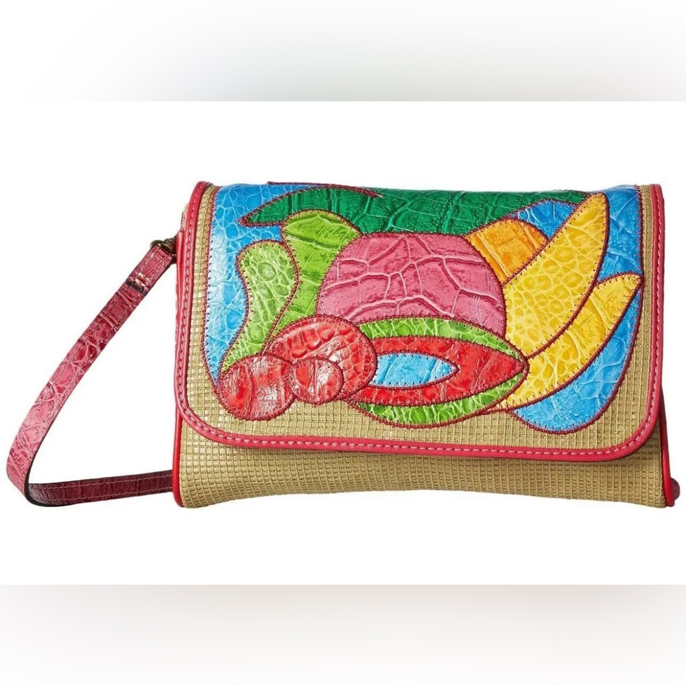 NWT PATRICIA NASH LUISA PATCHWORK CROCO FRUIT CLUTCH/CROSSBODY